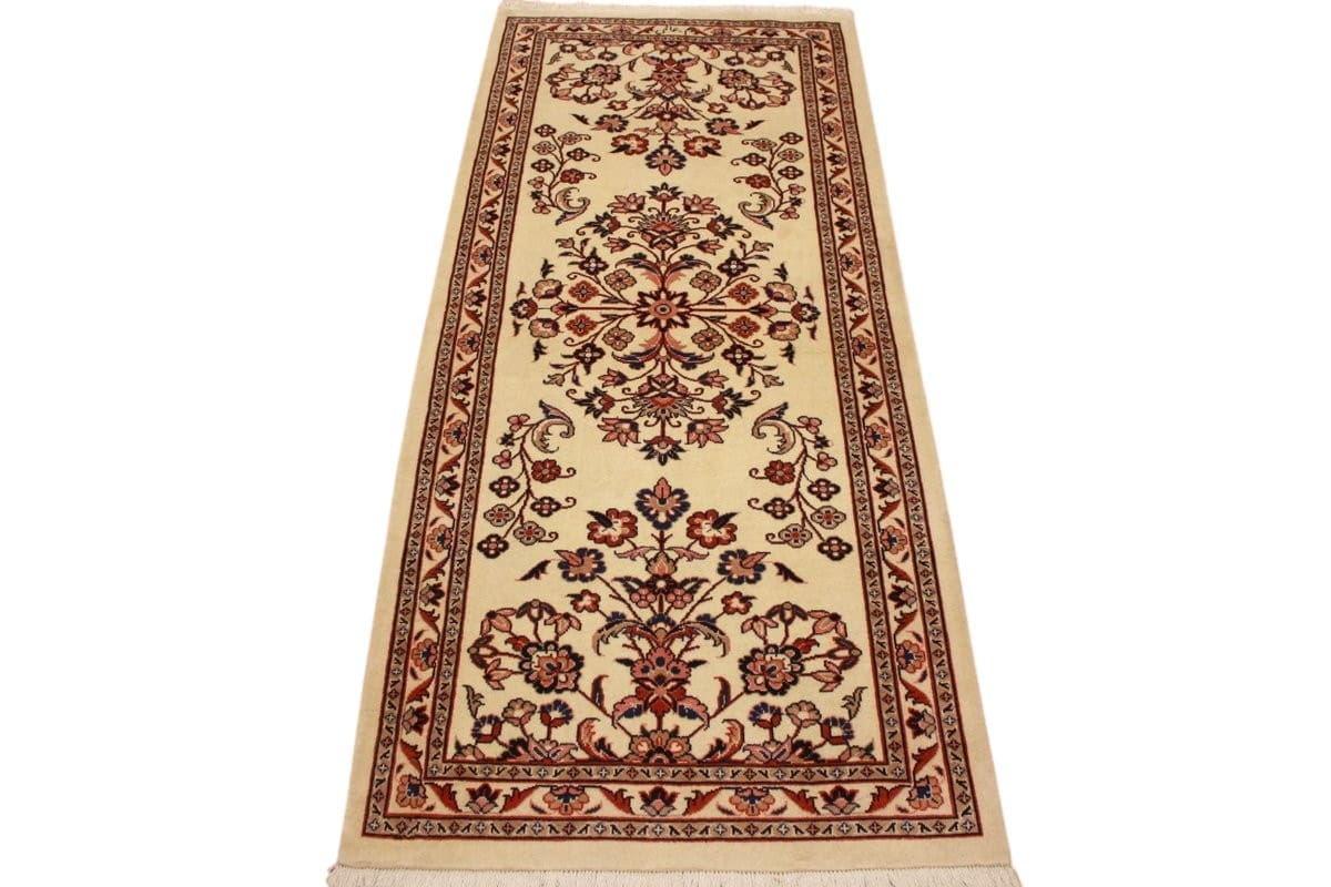 perser-teppich-sarough-laufer-202x86-cm-farbenfrohe-blumenmuster-handgeknupft-2 Sarouk Farahan Persian Rug