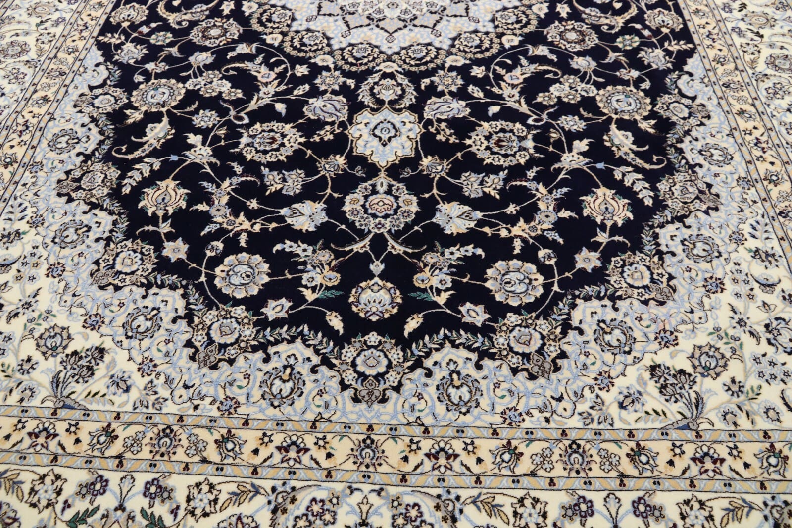 Nain Persian Rug 358 × 254 cm, Wool & Silk, hand-knotted