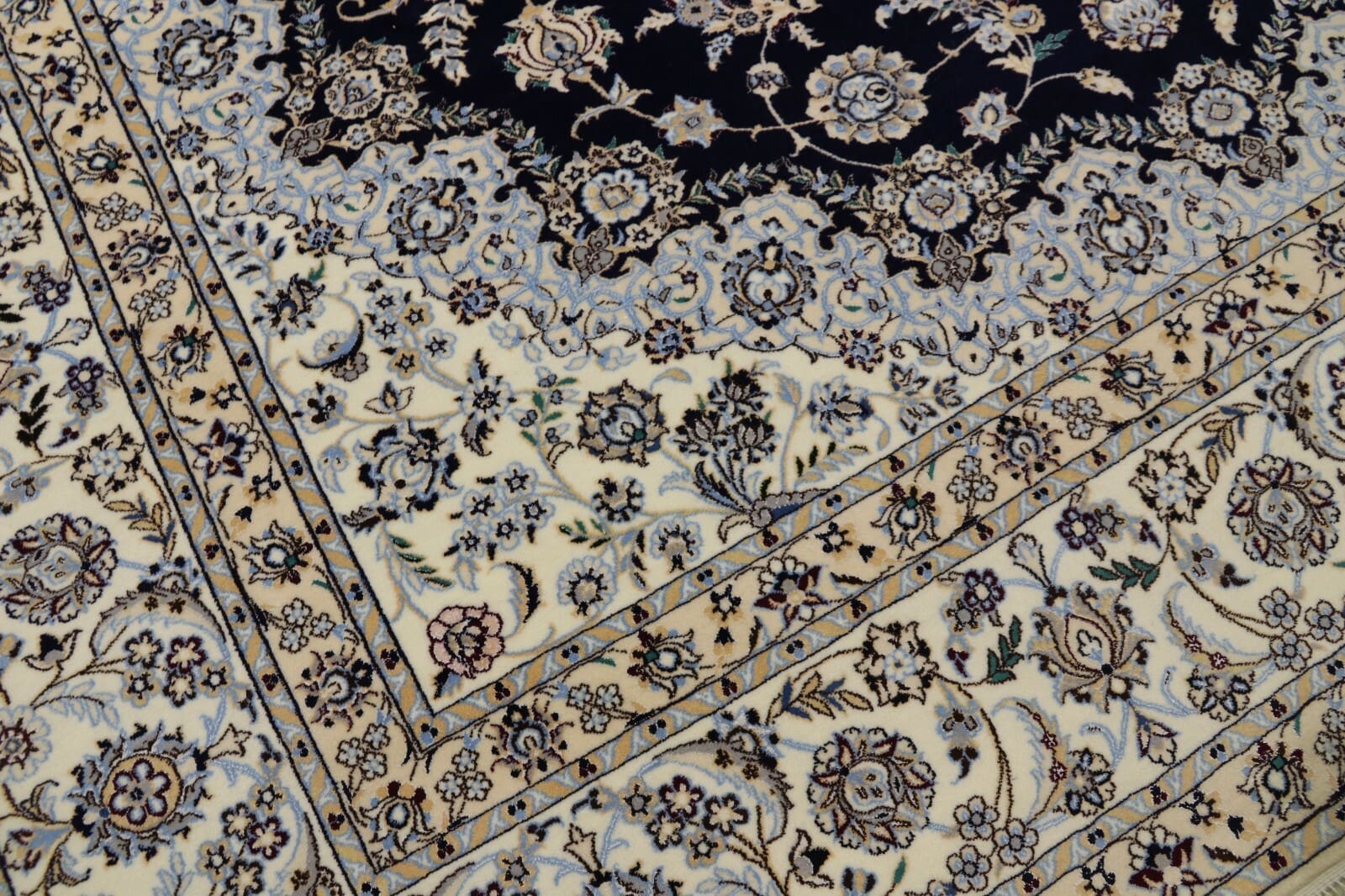 Nain Persian Rug 358 × 254 cm, Wool & Silk, hand-knotted