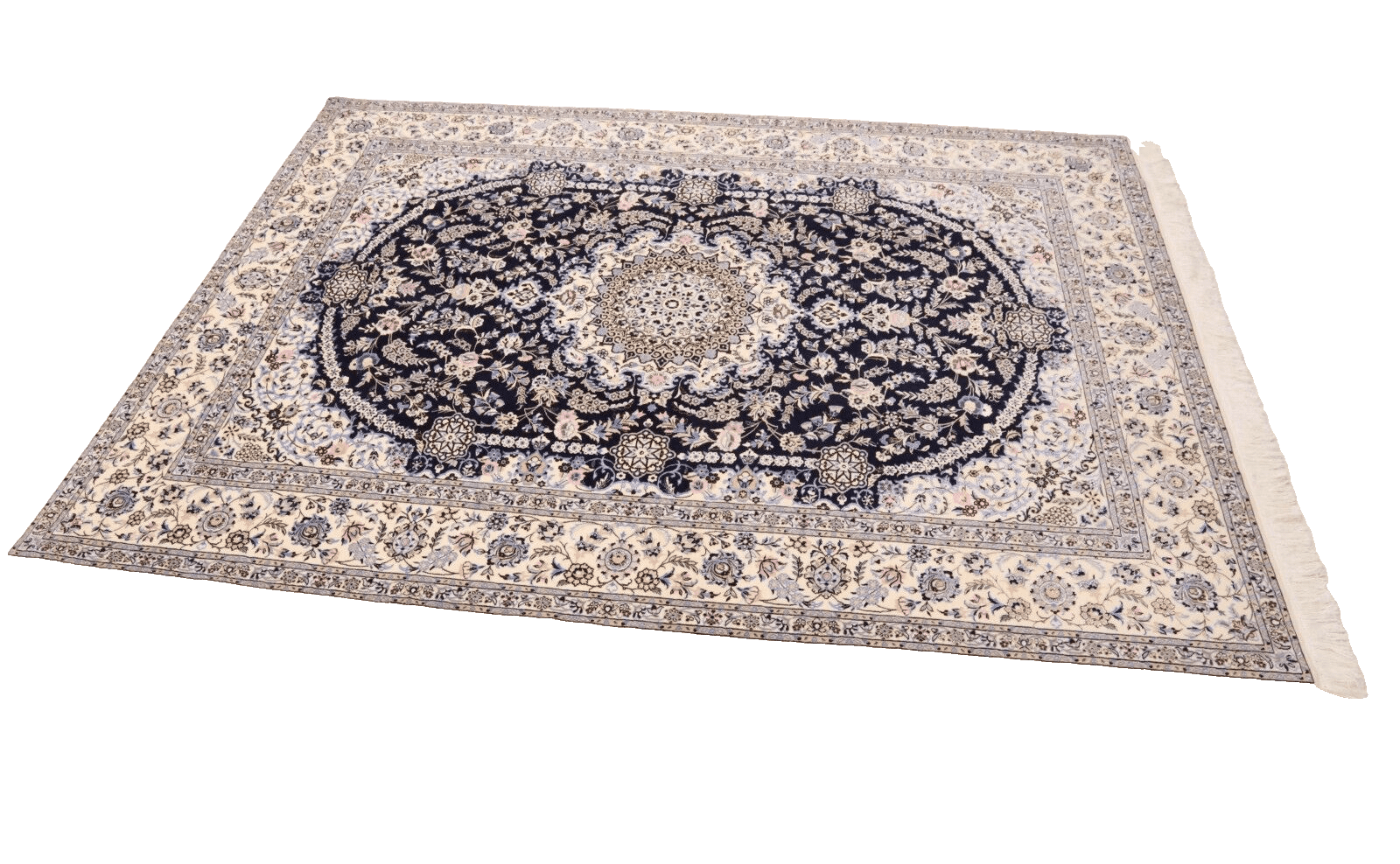 Nain Persian Rug 234 × 173 cm, Wool & Silk, hand-knotted