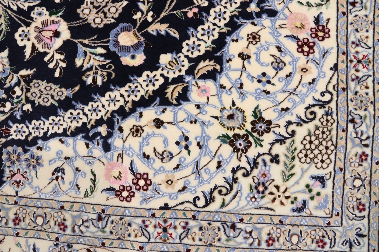 Nain Persian Rug 234 × 173 cm, Wool & Silk, hand-knotted