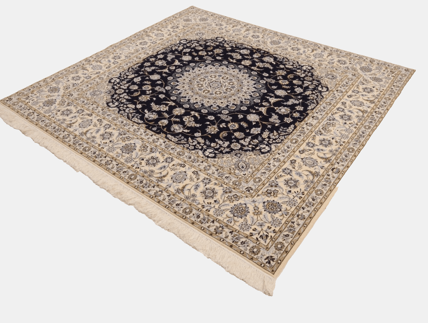 Oriental Persian Rug 202 × 210 cm, Wool & Silk, hand-knotted