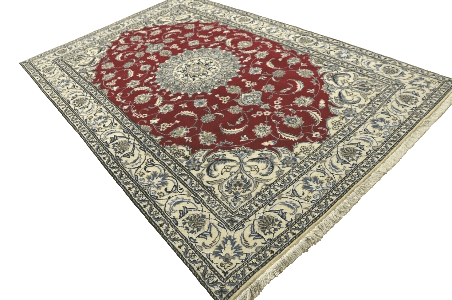 Nain Persian Rug 295 × 194 cm, Wool & Silk, hand-knotted
