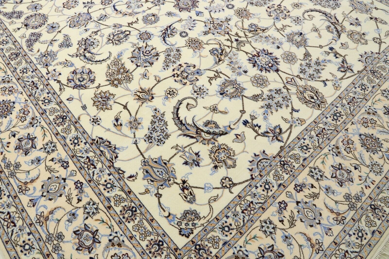 Nain Persian Rug — hand-knotted, 353 × 252 cm, Wool & Silk