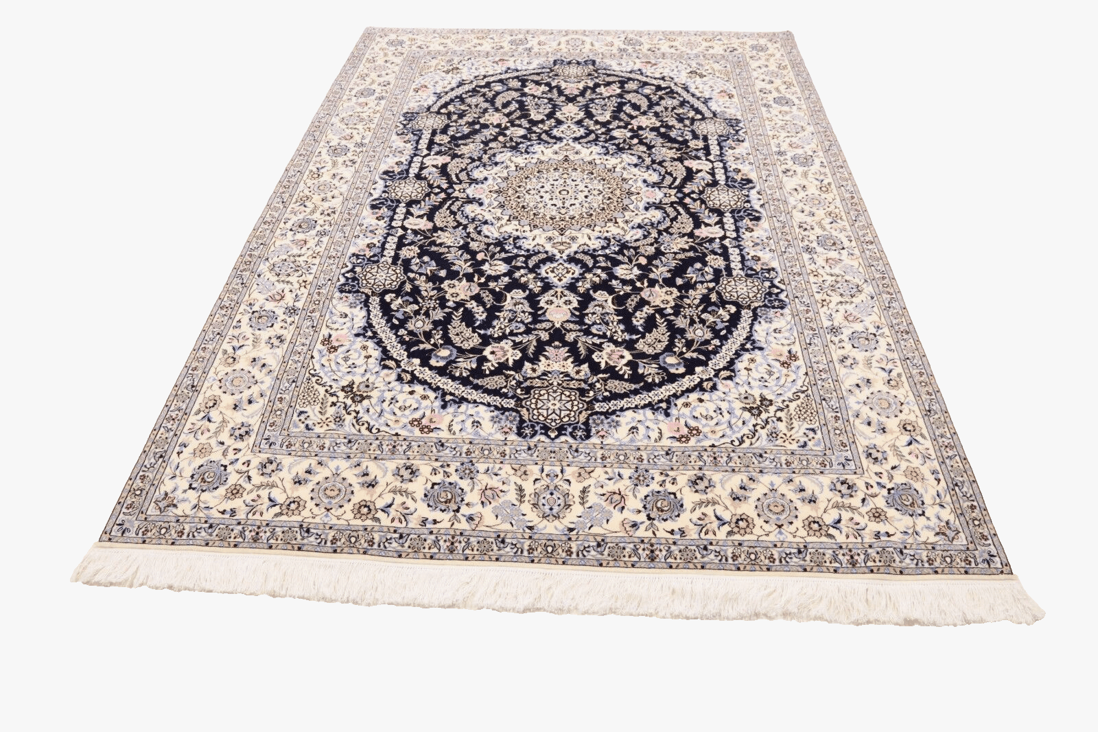 Hand-Knotted Wool & Silk Nain Persian Rug, 234 × 173 cm
