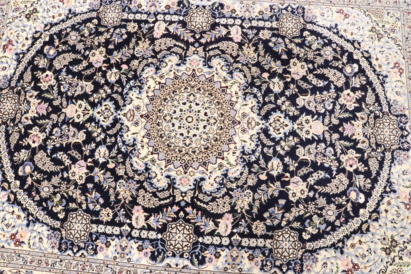 Hand-Knotted Wool & Silk Nain Persian Rug, 234 × 173 cm