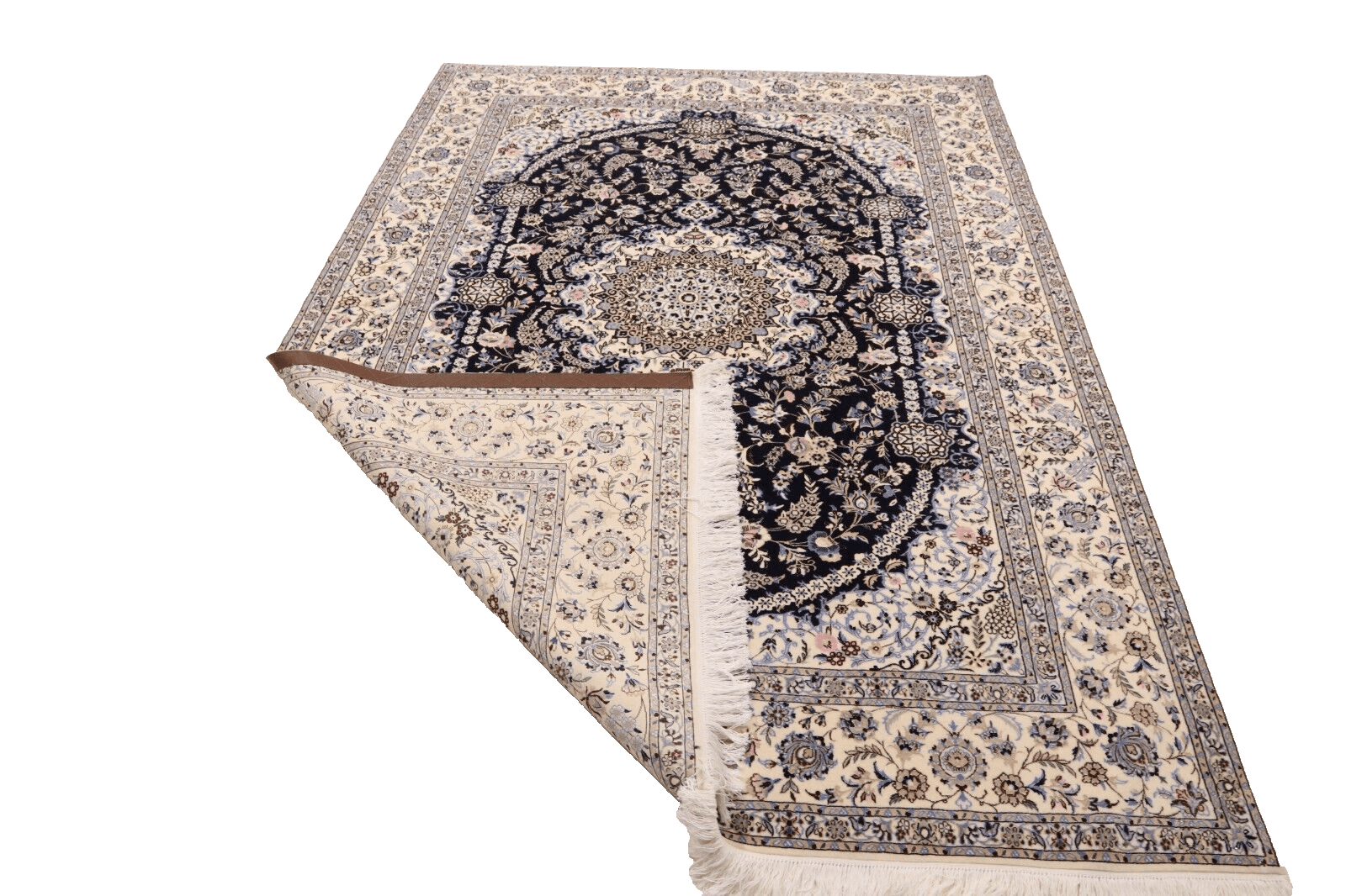 Hand-Knotted Wool & Silk Nain Persian Rug, 234 × 173 cm