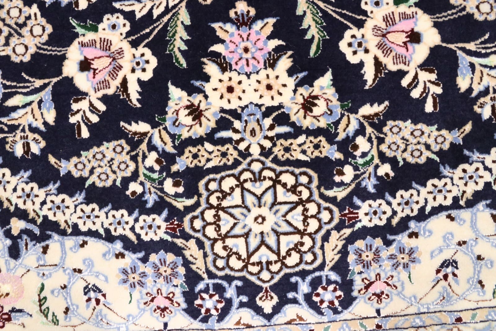 Hand-Knotted Wool & Silk Nain Persian Rug, 234 × 173 cm