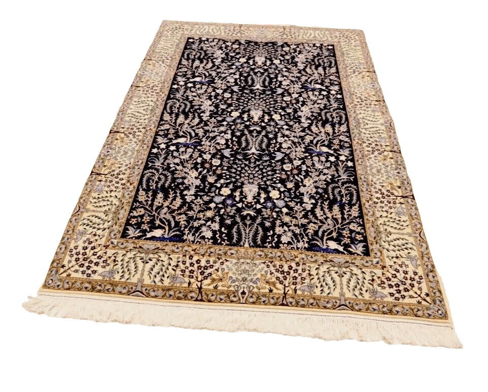 Nain Persian Rug — hand-knotted, 227 × 153 cm, Wool & Silk