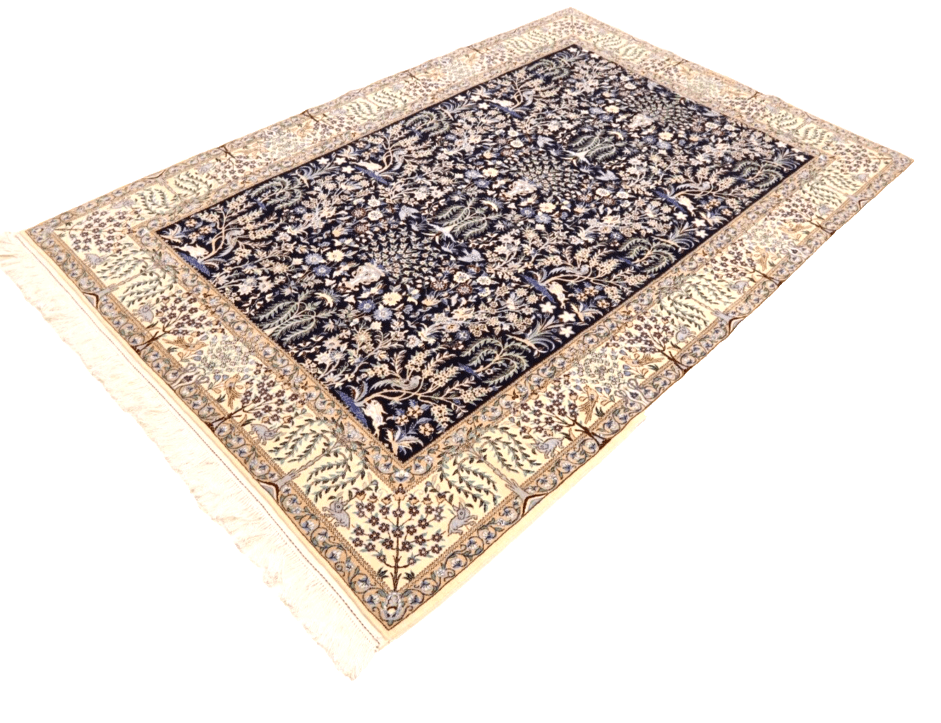 Nain Persian Rug — hand-knotted, 227 × 153 cm, Wool & Silk