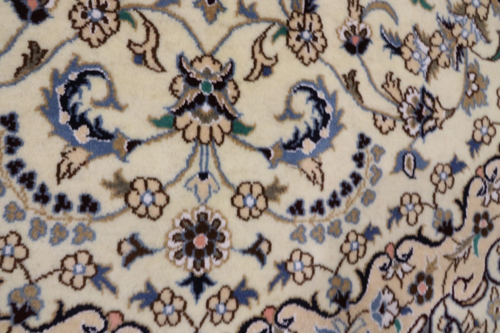 Hand-Knotted Wool & Silk Nain Persian Rug, 250 × 157 cm