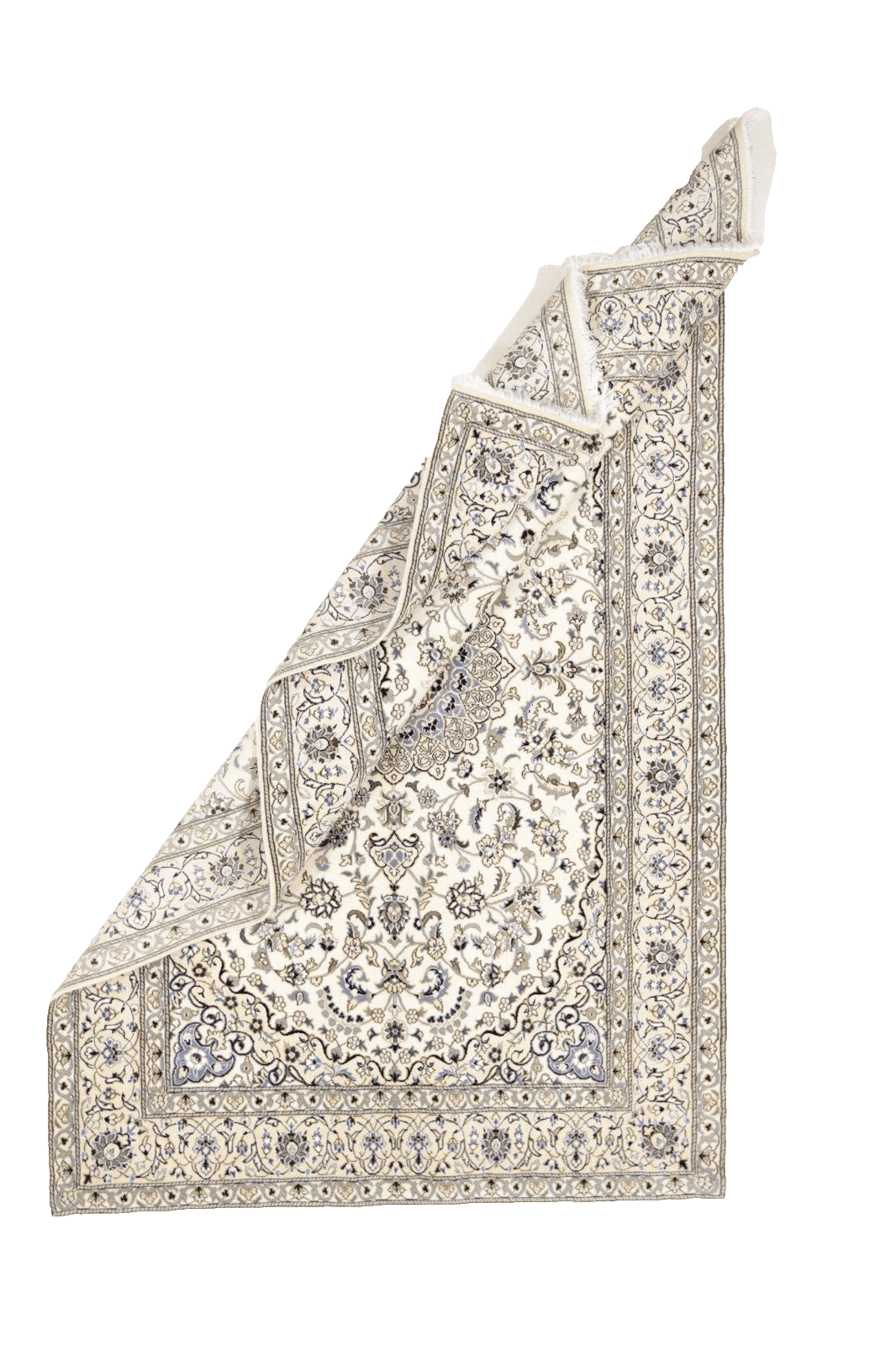 Hand-Knotted Wool & Silk Nain Persian Rug, 250 × 157 cm