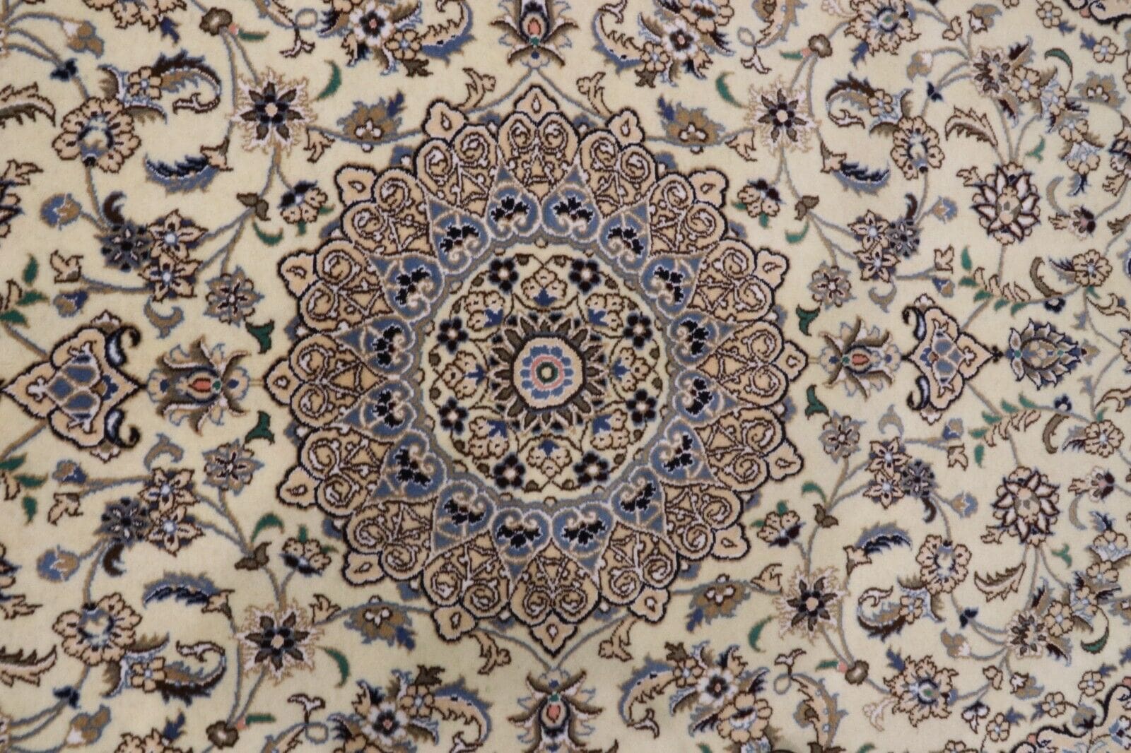 Hand-Knotted Wool & Silk Nain Persian Rug, 250 × 157 cm