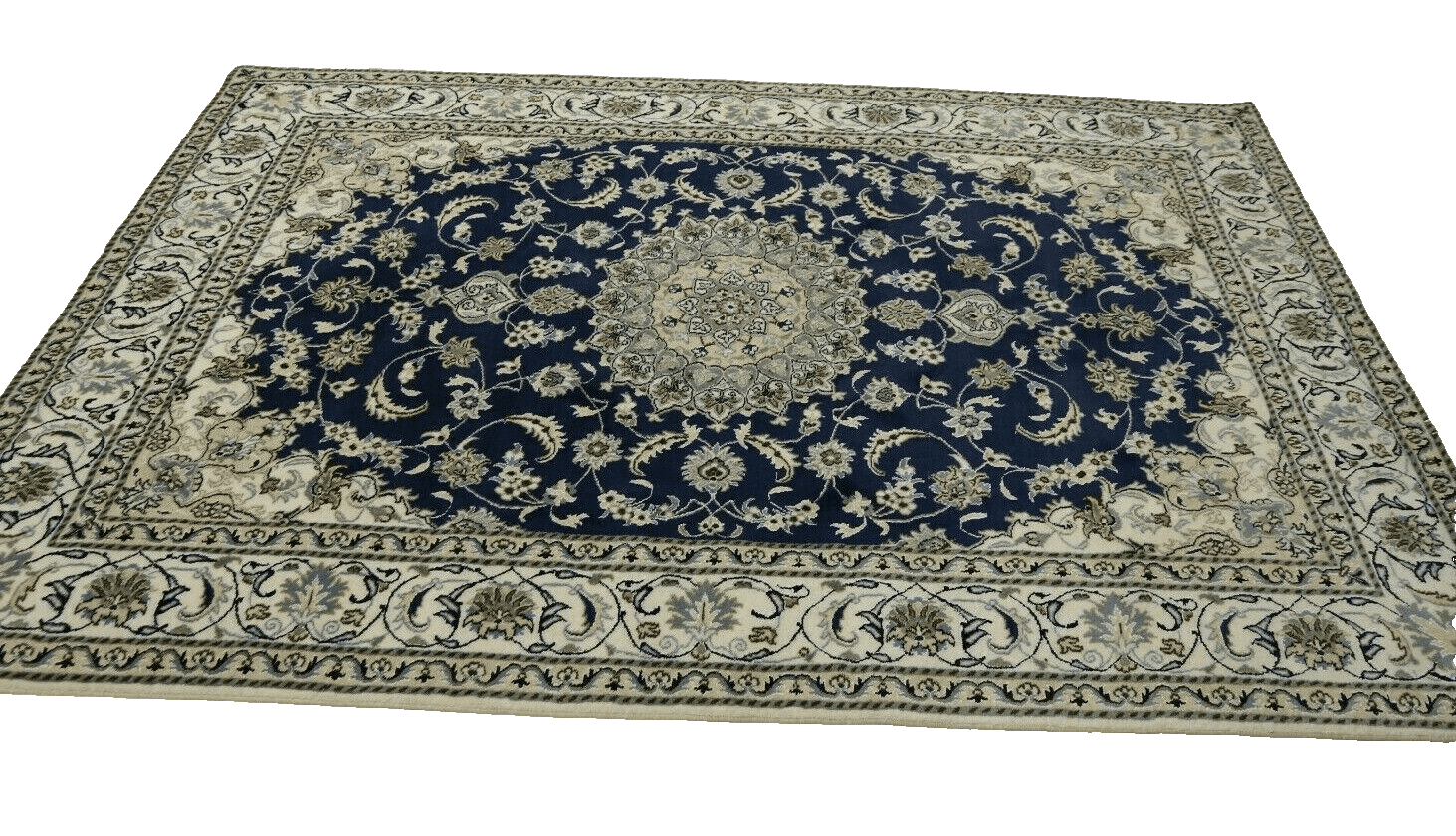 Hand-Knotted Silk Nain Persian Rug, 290 × 195 cm