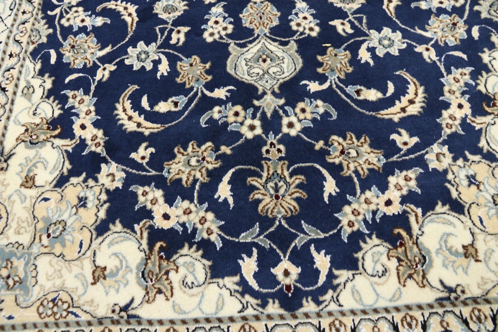 Hand-Knotted Silk Nain Persian Rug, 290 × 195 cm