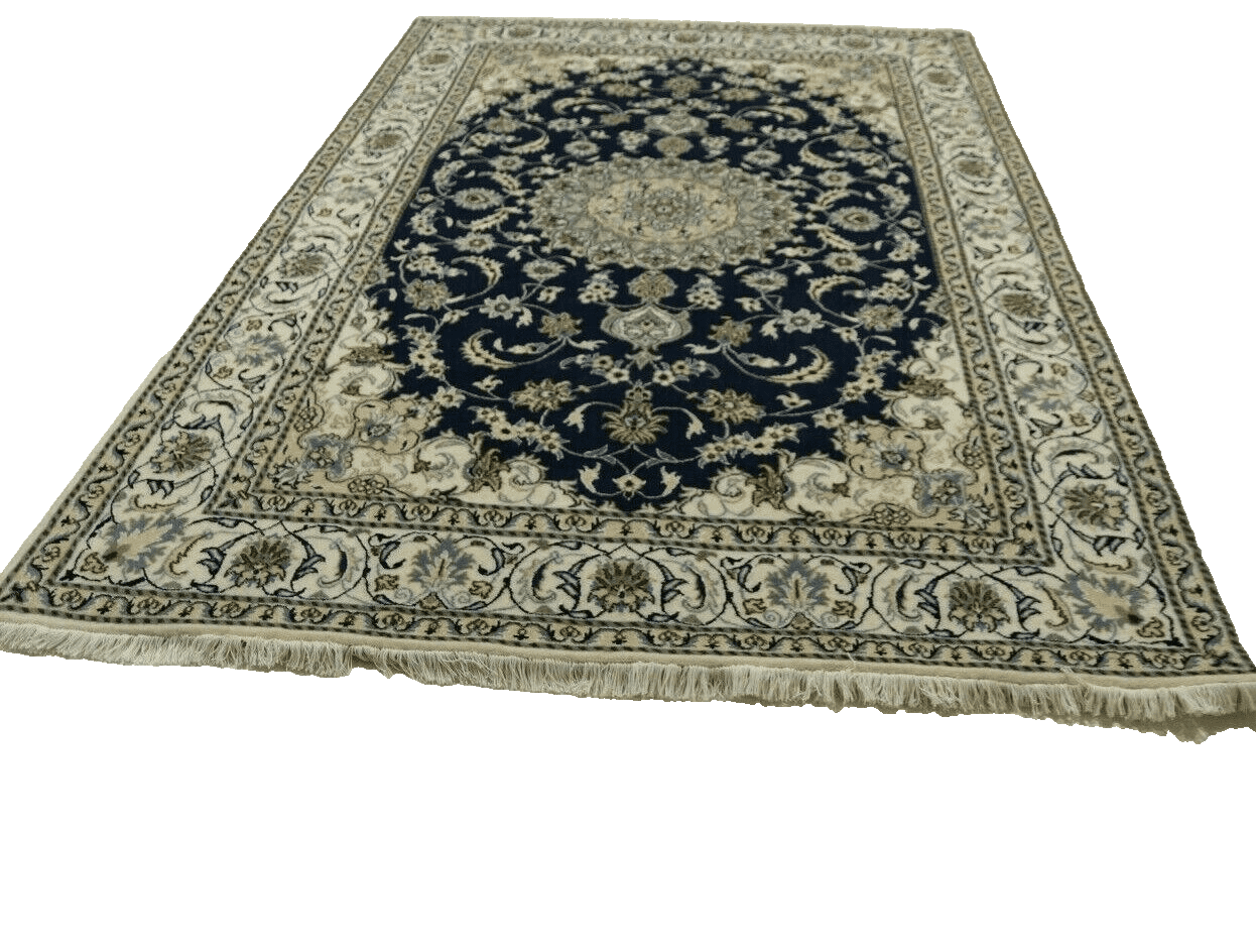 Hand-Knotted Silk Nain Persian Rug, 290 × 195 cm