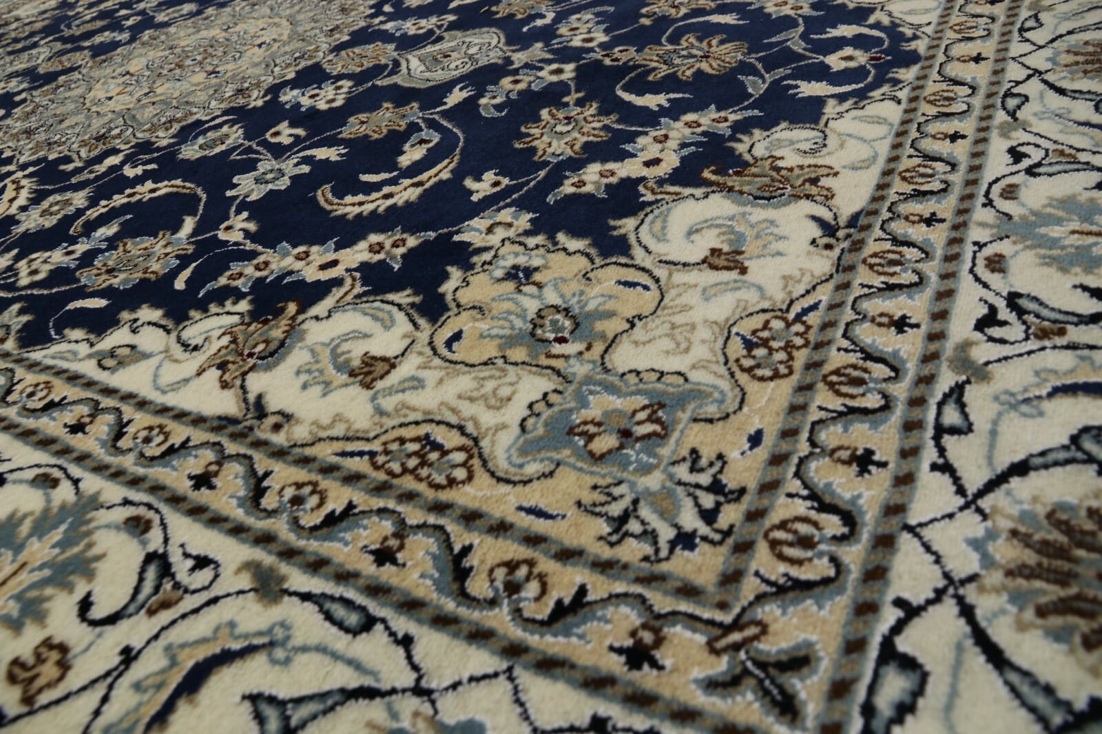 Hand-Knotted Silk Nain Persian Rug, 290 × 195 cm