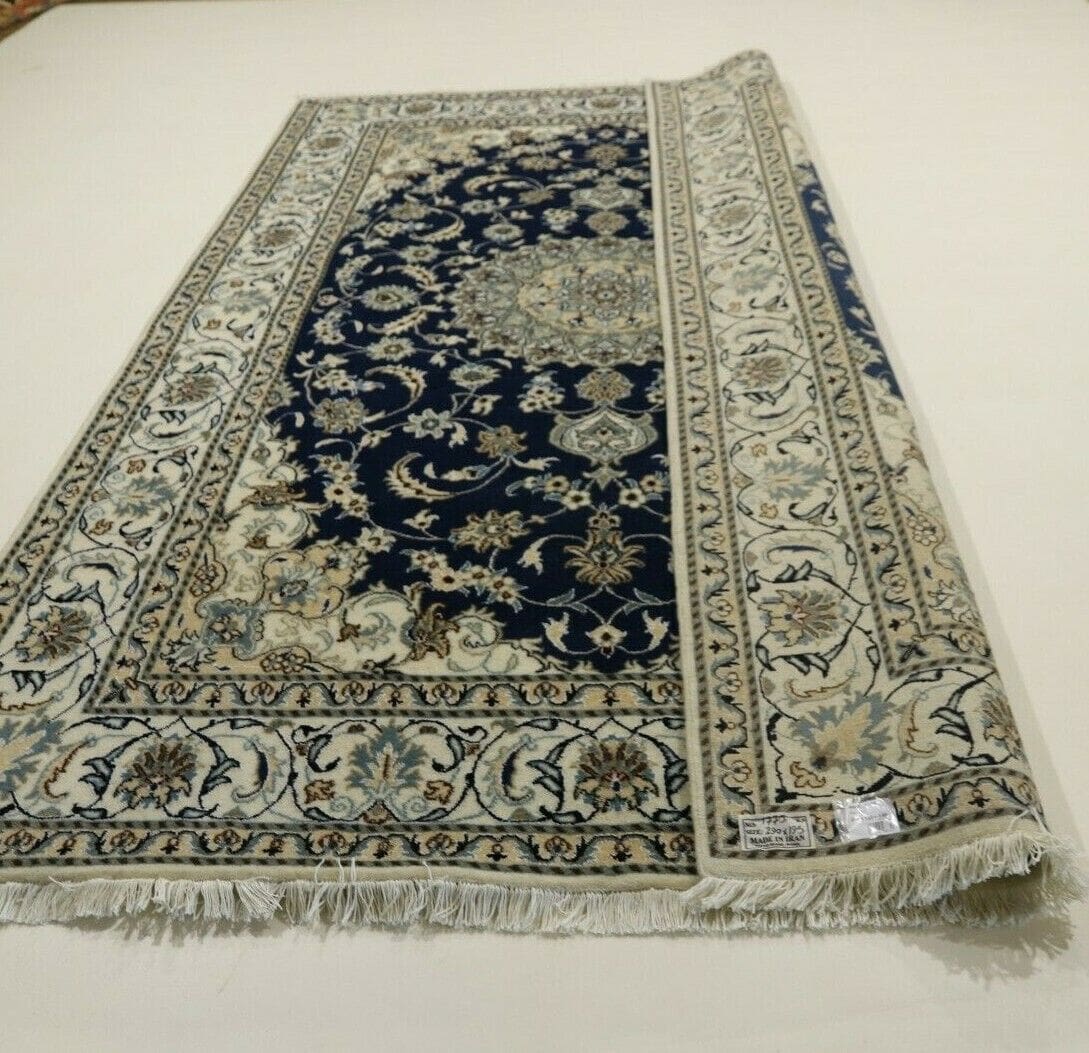 Hand-Knotted Silk Nain Persian Rug, 290 × 195 cm
