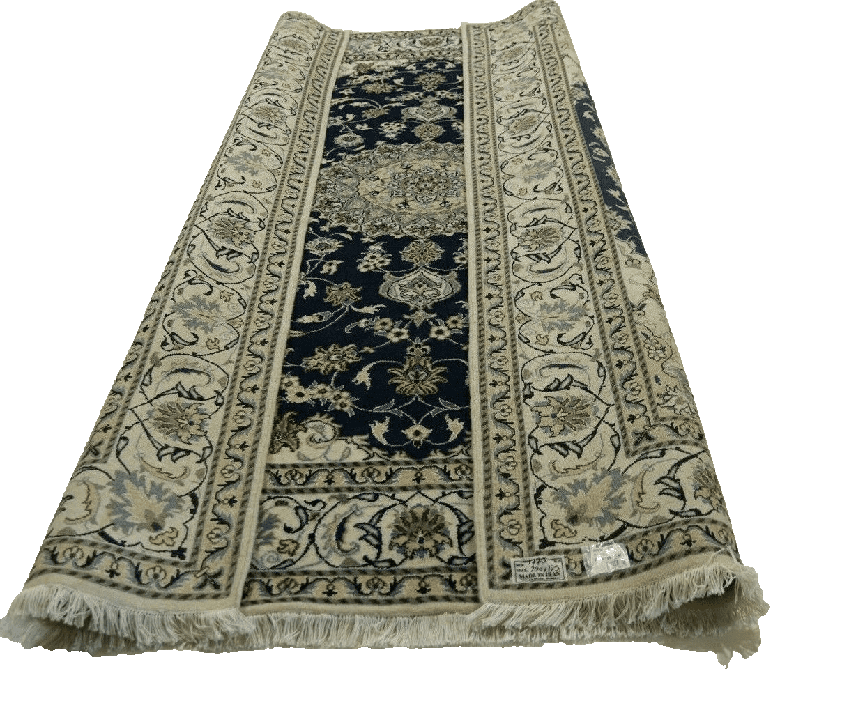 Hand-Knotted Silk Nain Persian Rug, 290 × 195 cm