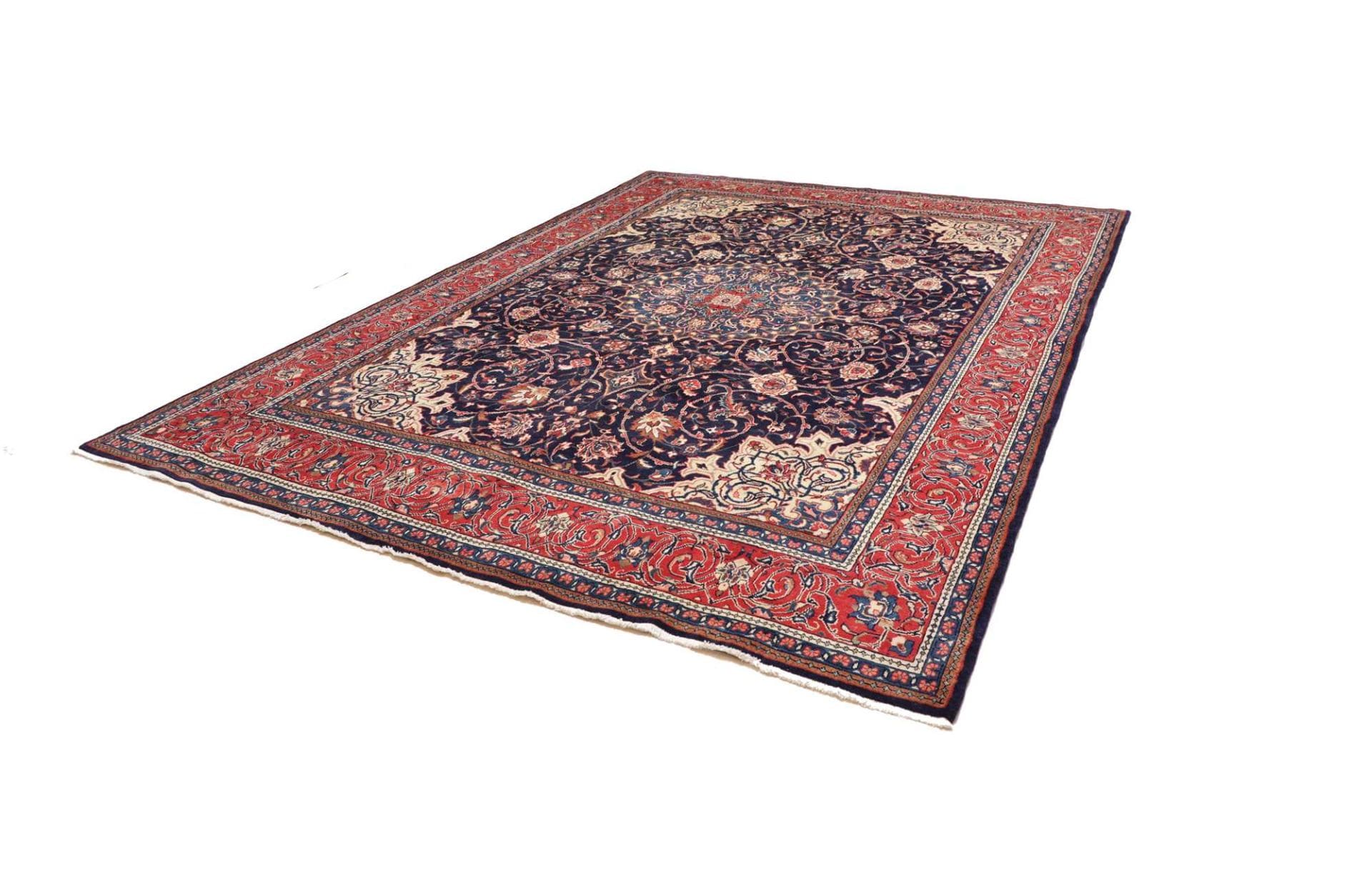 Hand-Knotted Wool Sarouk Farahan Persian Rug, 303 × 395 cm