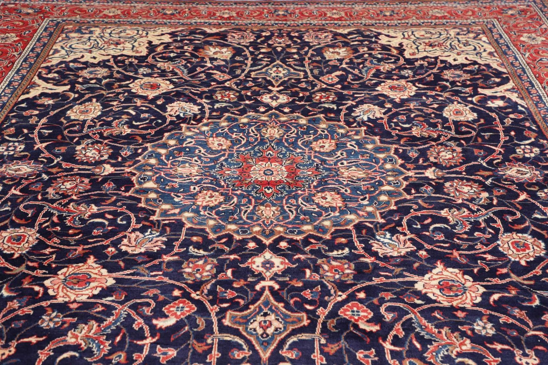 Hand-Knotted Wool Sarouk Farahan Persian Rug, 303 × 395 cm
