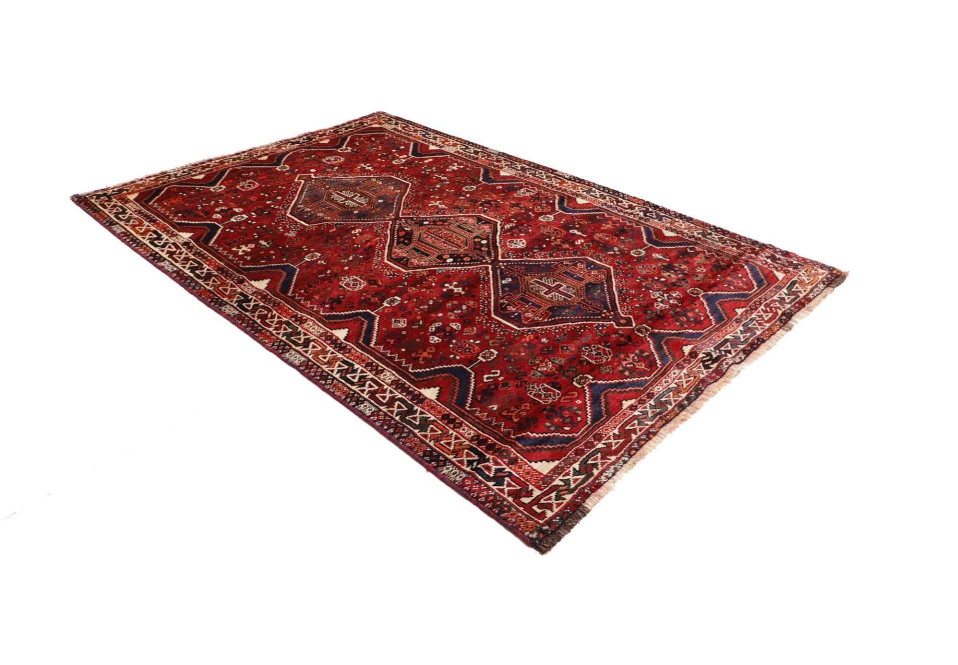shiraz-orientteppich-173-x-245-cm-handgeknupft-aus-wolle-2 Hand-Knotted Wool Shiraz Persian Rug, 173 × 245 cm