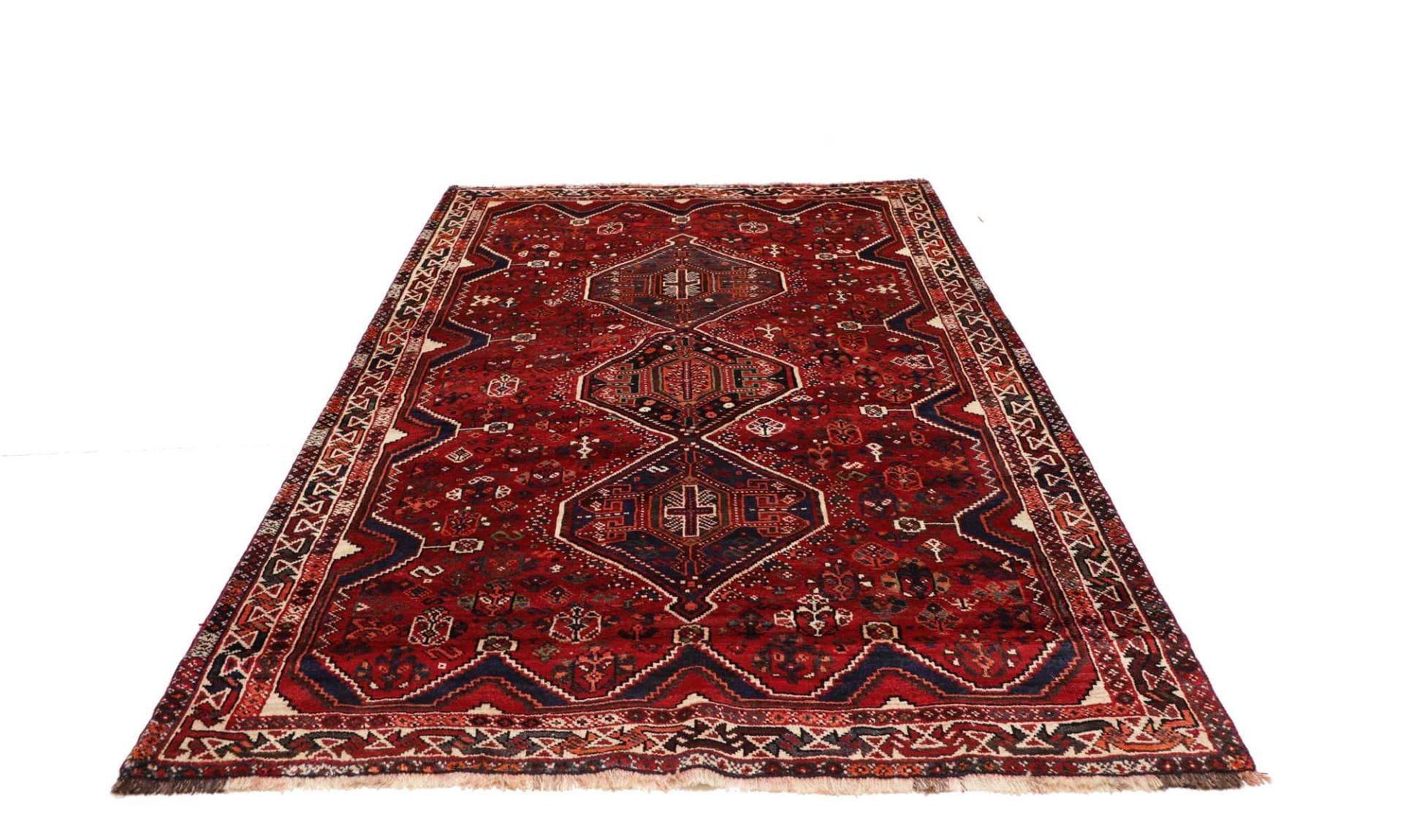 shiraz-orientteppich-173-x-245-cm-handgeknupft-aus-wolle-3 Hand-Knotted Wool Shiraz Persian Rug, 173 × 245 cm