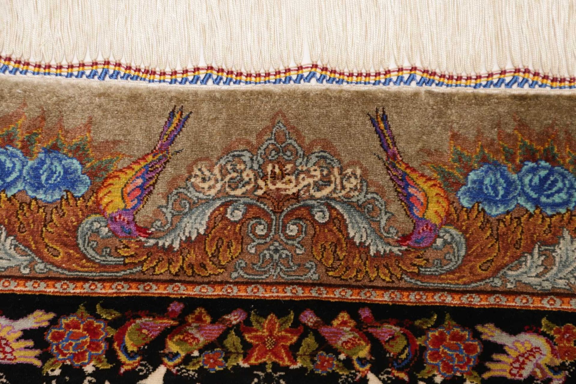 Hand-Knotted Silk Qom Persian Rug, 103 × 150 cm