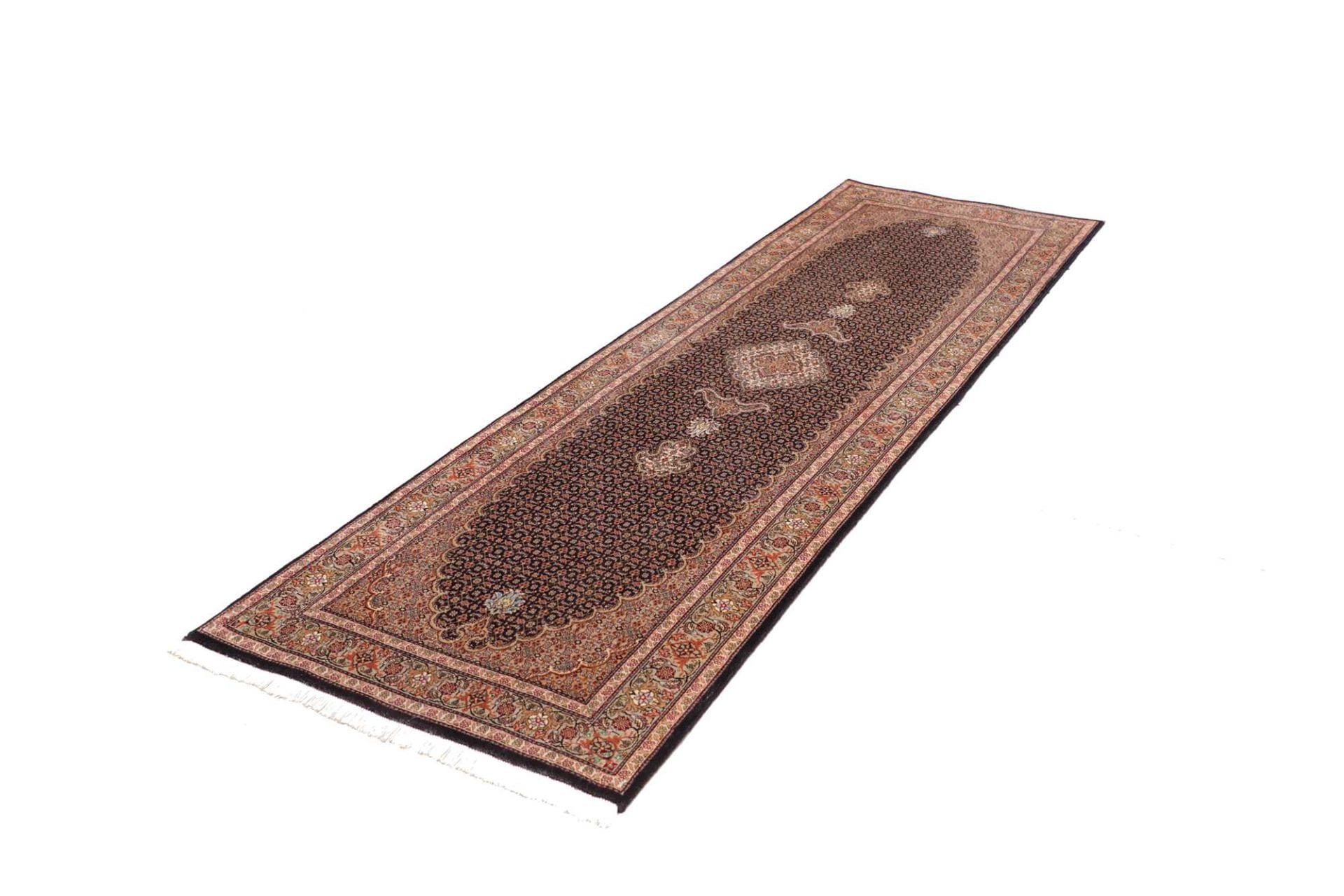tabriz-mahi-teppich-88-x-252-cm-hochwertige-schurwolle-handgeknupft-1 Hand-Knotted Wool Tabriz Persian Rug, 88 × 252 cm