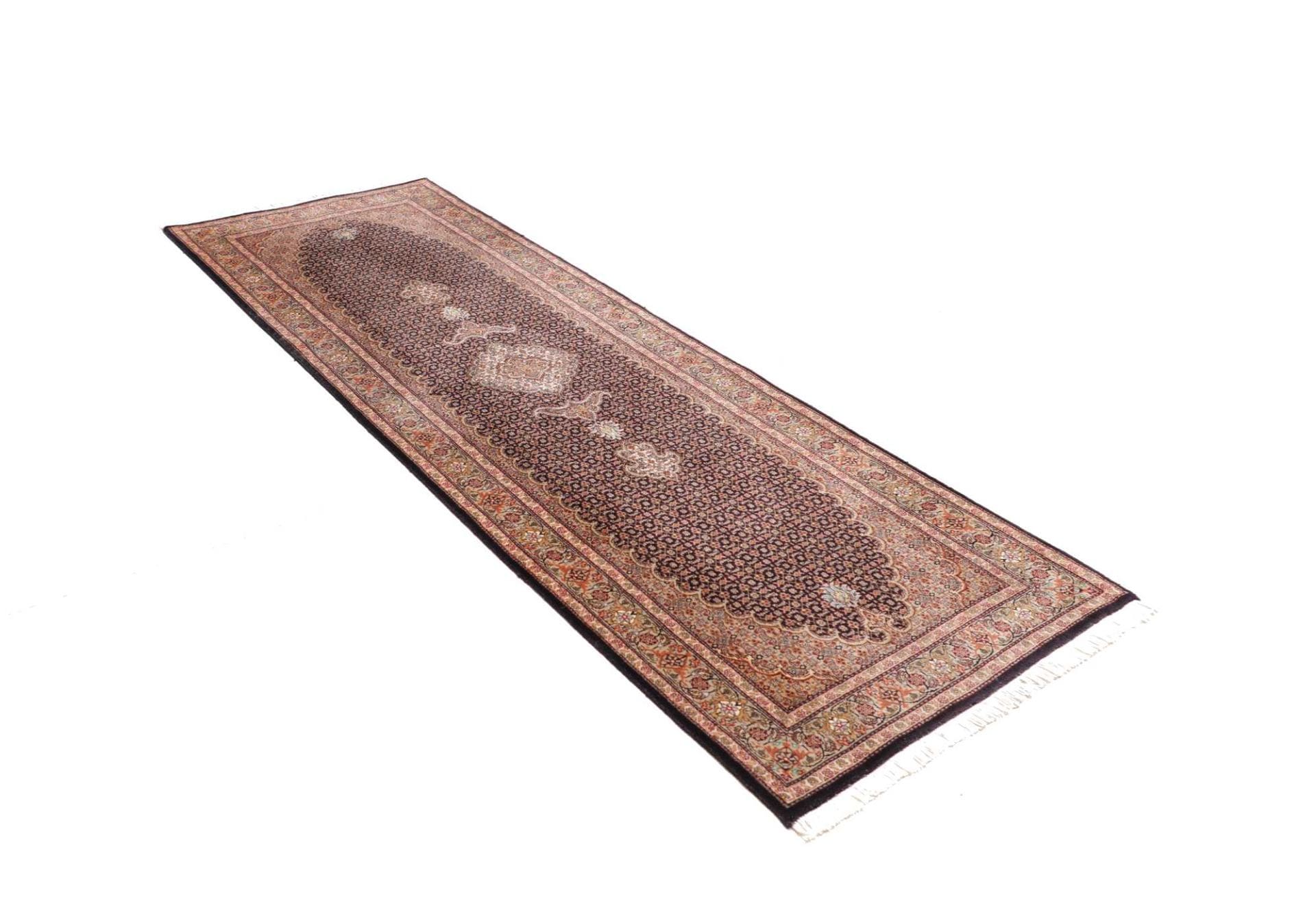 tabriz-mahi-teppich-88-x-252-cm-hochwertige-schurwolle-handgeknupft-2 Hand-Knotted Wool Tabriz Persian Rug, 88 × 252 cm