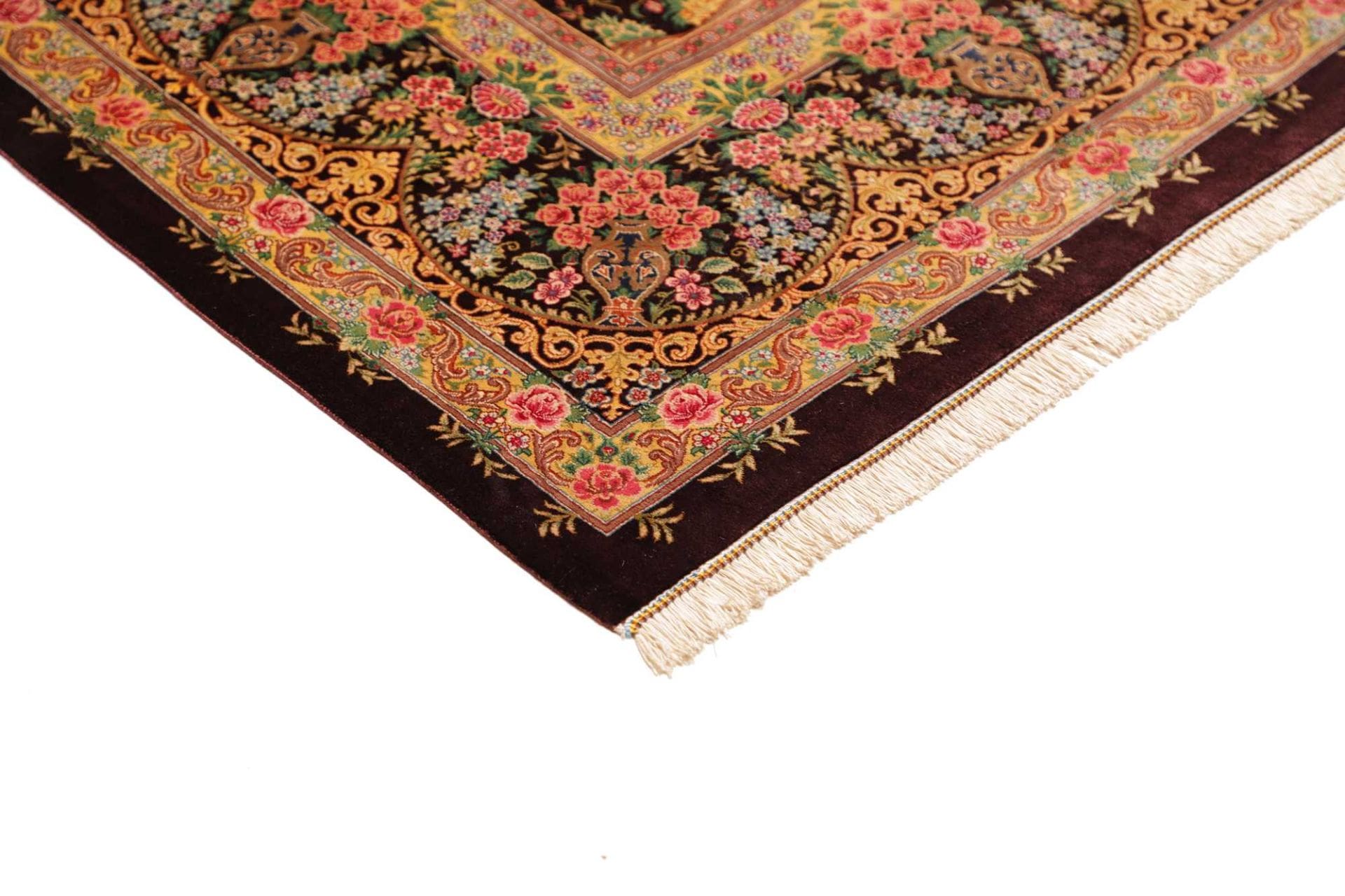 Qom Persian Rug 200 × 207 cm, Silk, hand-knotted