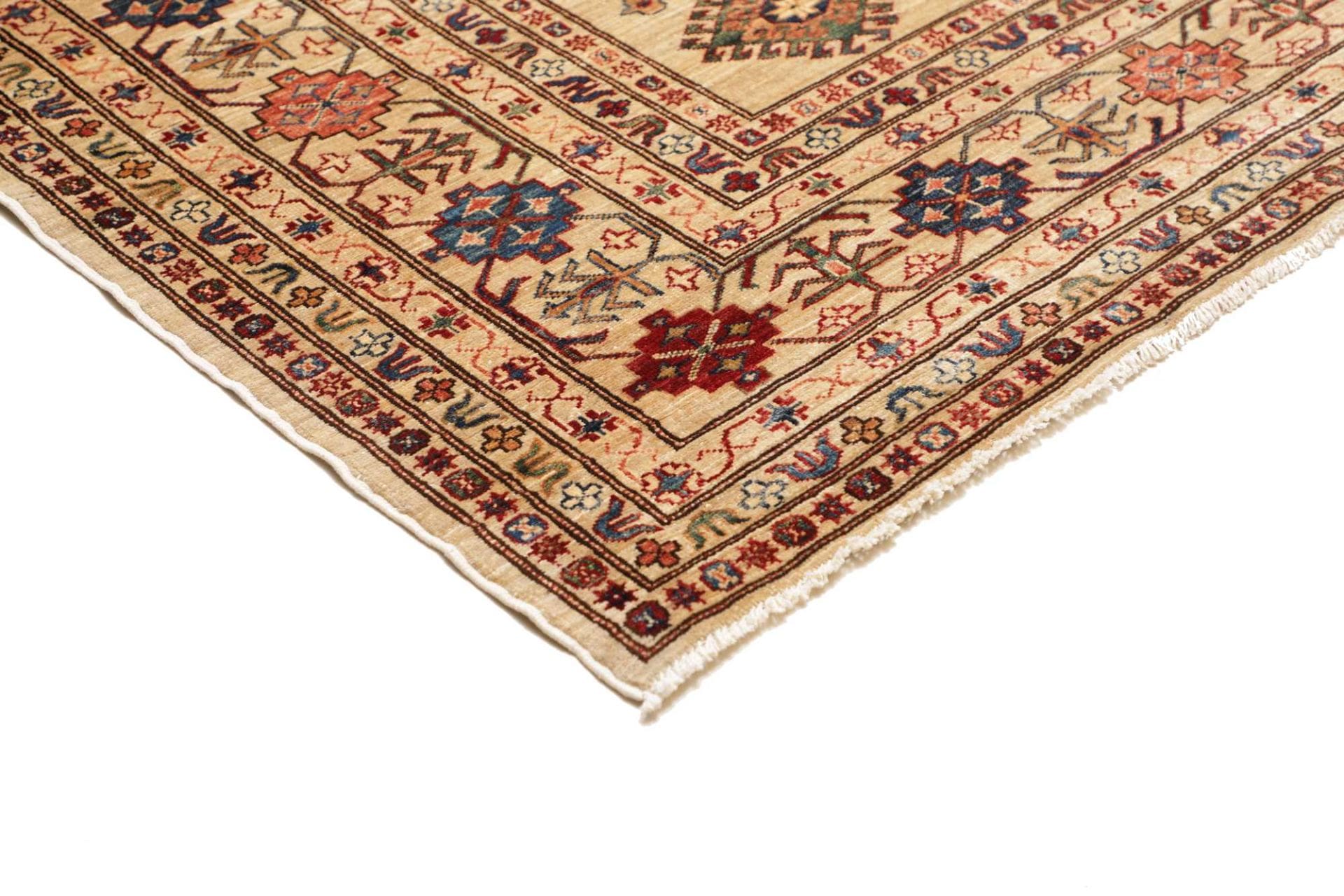 kazak-teppich-264-x-304-cm-geometrisches-muster-handgeknupft-4 Kazak Pakistani Rug 264 × 304 cm, Wool, hand-knotted