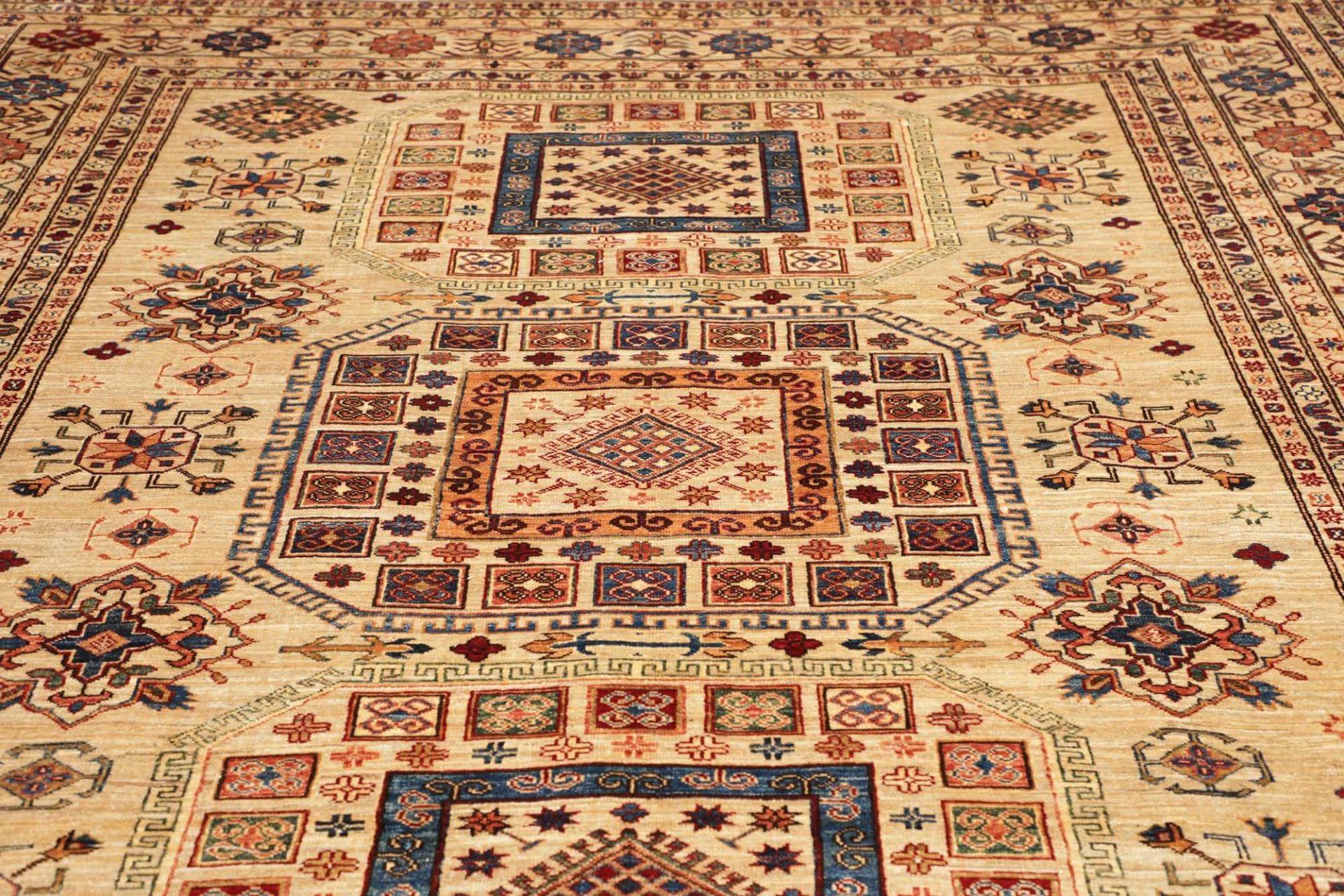 kazak-teppich-264-x-304-cm-geometrisches-muster-handgeknupft-7 Kazak Pakistani Rug 264 × 304 cm, Wool, hand-knotted