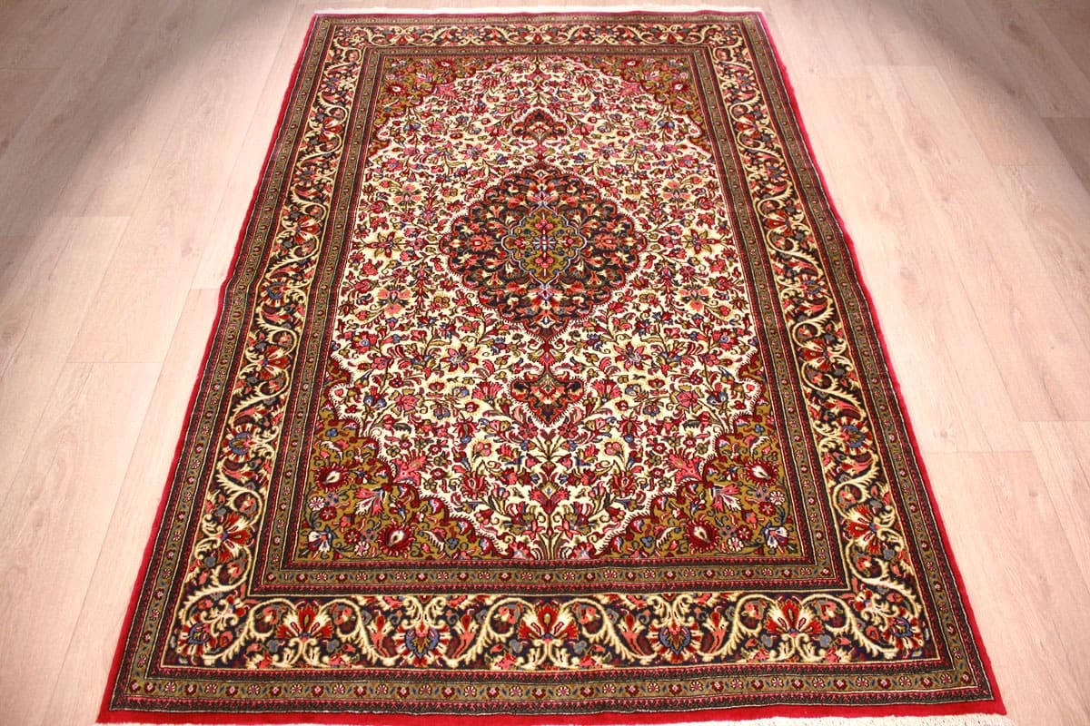 perser-teppich-ghom-206x136-cm-beige-feingliedrig-handgeknupft Qom Persian Rug — hand-knotted, Wool