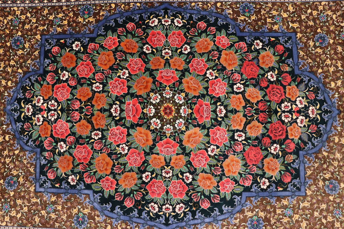 exklusiver-seidenteppich-ghom-193x131-cm-grun-handgeknupft-6 Qom Persian Rug — hand-knotted, Silk