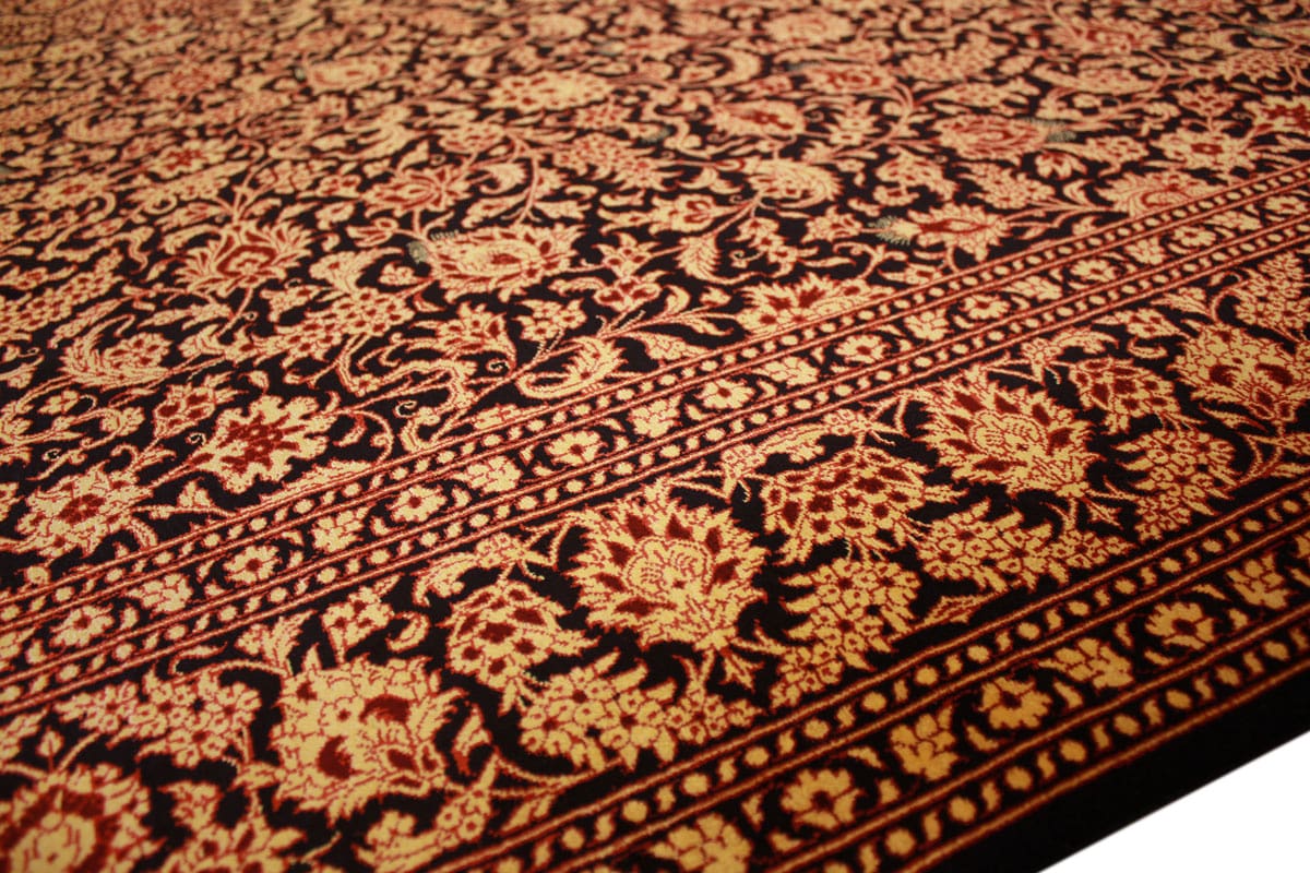 seidenteppich-ghom-202x131-cm-schwarz-gold-handgeknupft-orientteppich-9 Qom Persian Rug — handmade, Wool