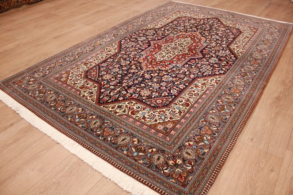 perser-teppich-ghom-226x145-cm-dunkelblau-handgeknupft-9 Qom Persian Rug