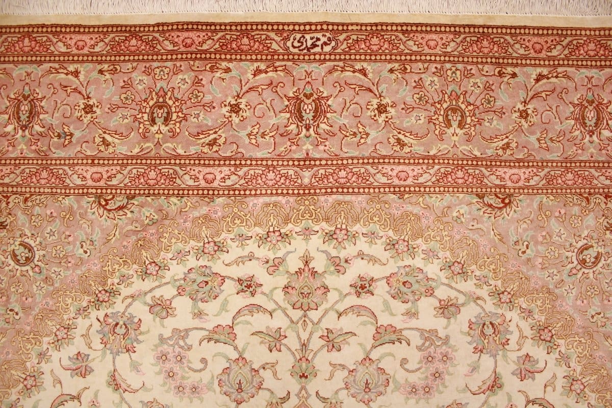 ghom-seidenteppich-195x135-cm-beige-feingliedrig-handgeknupft-9 Qom Silk Rug 195×135 cm Beige, feingliedrig, hand-knotted