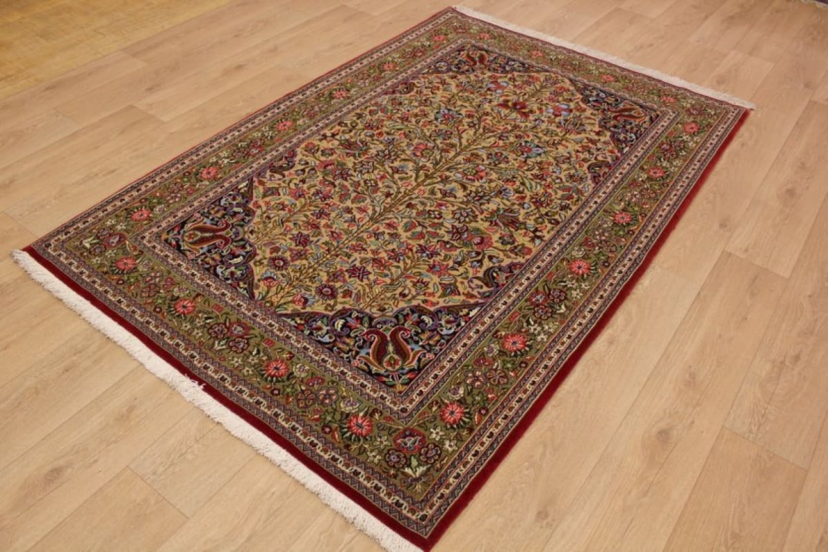 perser-teppich-gom-221x146-cm-naturfarben-handgeknupft-3 Qom Persian Rug — hand-knotted, Wool