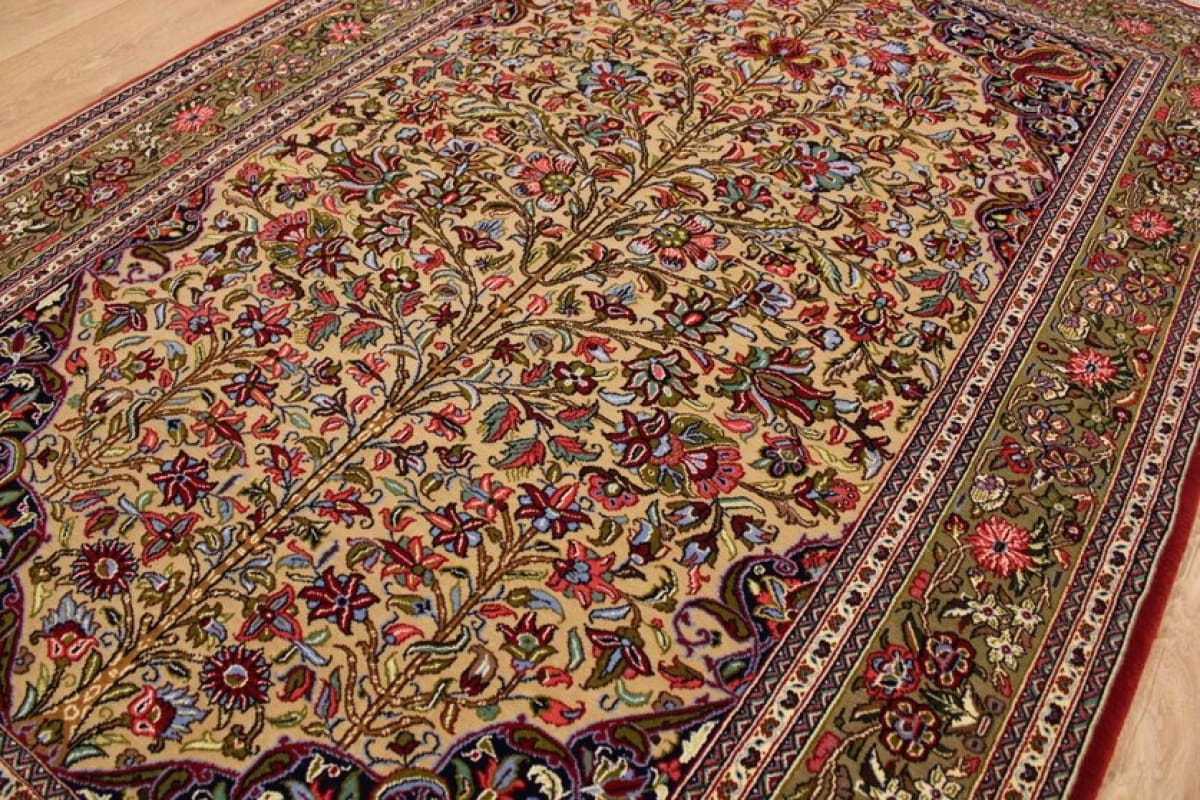 perser-teppich-gom-221x146-cm-naturfarben-handgeknupft-6 Qom Persian Rug — hand-knotted, Wool