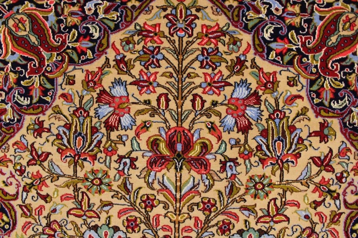 perser-teppich-gom-221x146-cm-naturfarben-handgeknupft-7 Qom Persian Rug — hand-knotted, Wool