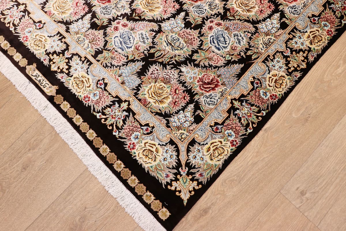 exklusiver-seidenteppich-ghom-braun-162x109-cm-handgeknupft-4 Qom Persian Rug — hand-knotted, Wool