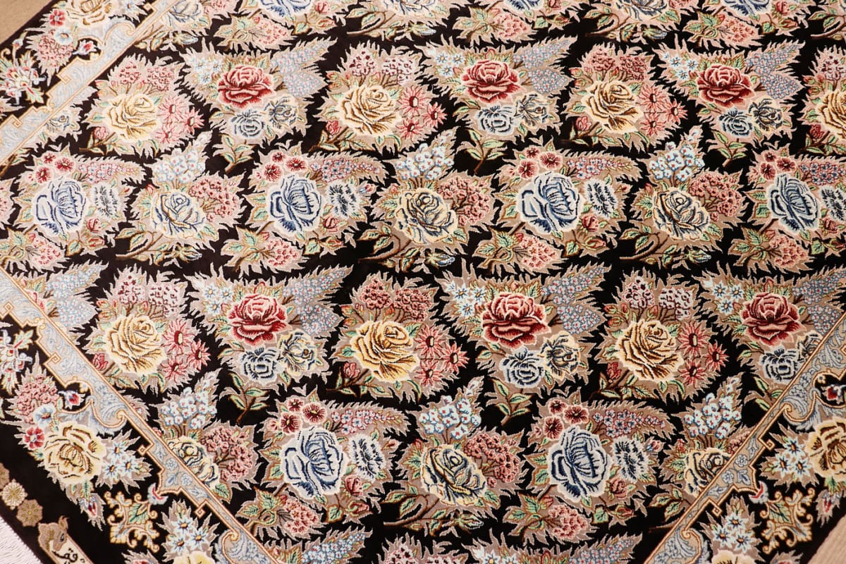 exklusiver-seidenteppich-ghom-braun-162x109-cm-handgeknupft-5 Qom Persian Rug — hand-knotted, Wool
