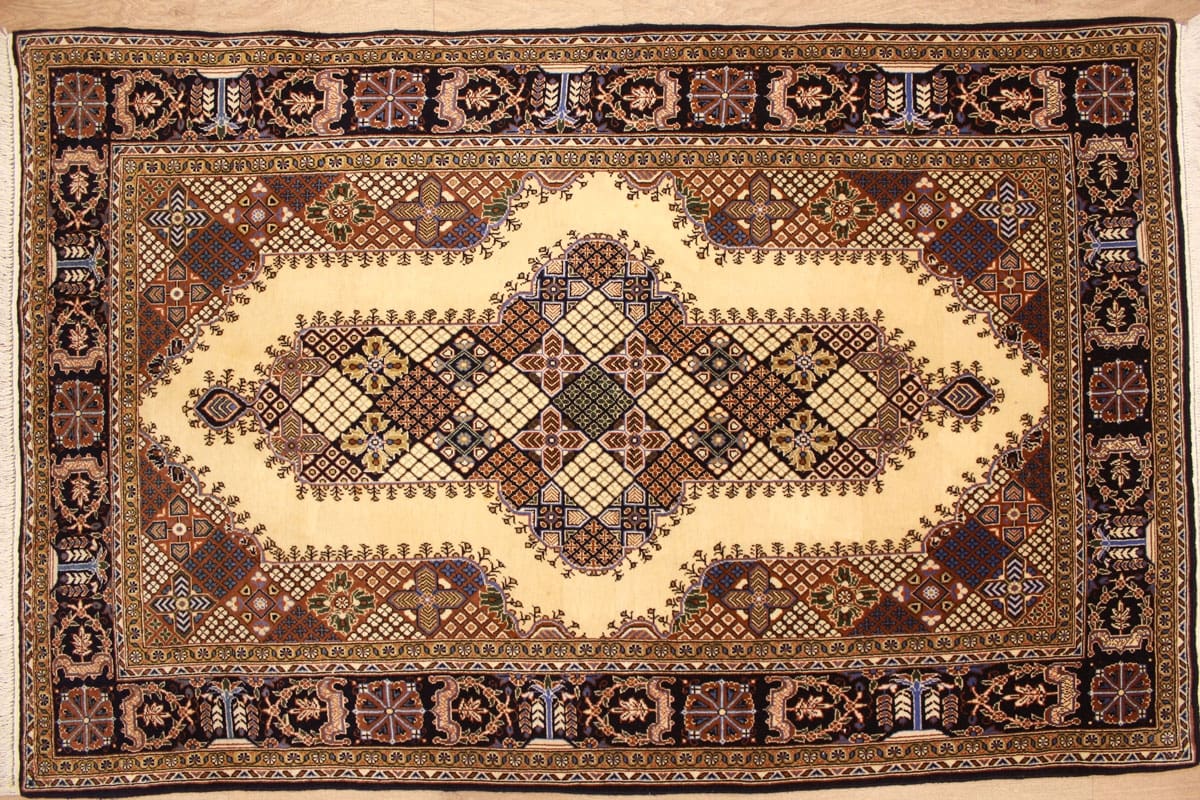 perser-teppich-ghom-152x101-cm-naturfarben-exakte-knupfung-handgeknupft-6 Qom Persian Rug — hand-knotted, Wool