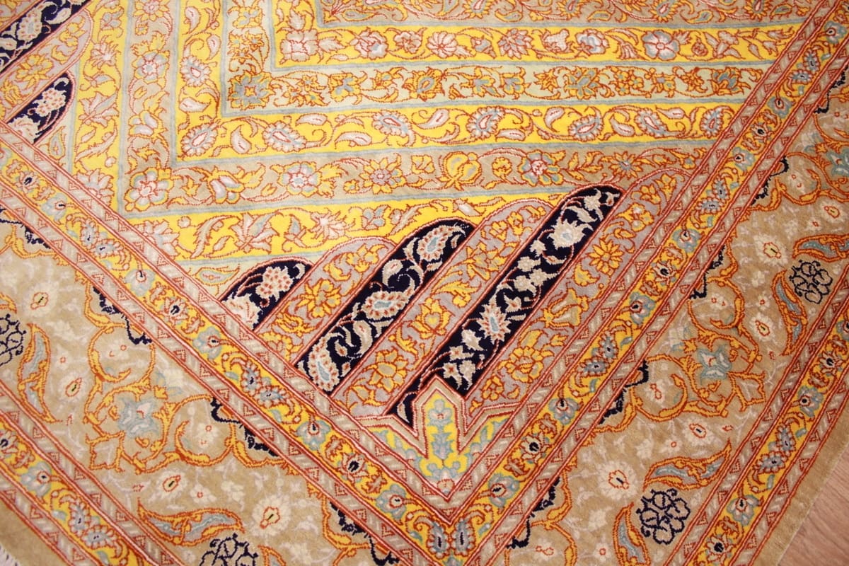 ghom-seidenteppich-149x99-cm-gold-harmonische-naturfarben-handgeknupft-5 Qom Silk Rug 149×99 cm Gold, harmonische Naturfarben, hand-knotted