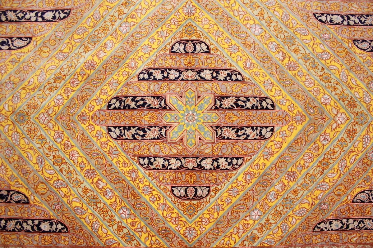 ghom-seidenteppich-149x99-cm-gold-harmonische-naturfarben-handgeknupft-7 Qom Silk Rug 149×99 cm Gold, harmonische Naturfarben, hand-knotted
