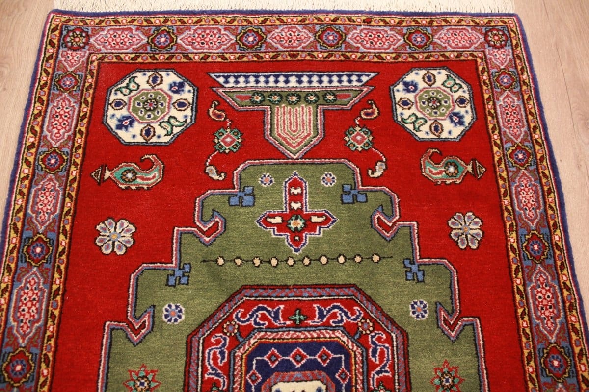 perser-teppich-ghom-126x84-cm-rot-wolle-handgeknupft-2 Qom Persian Rug — hand-knotted, Wool