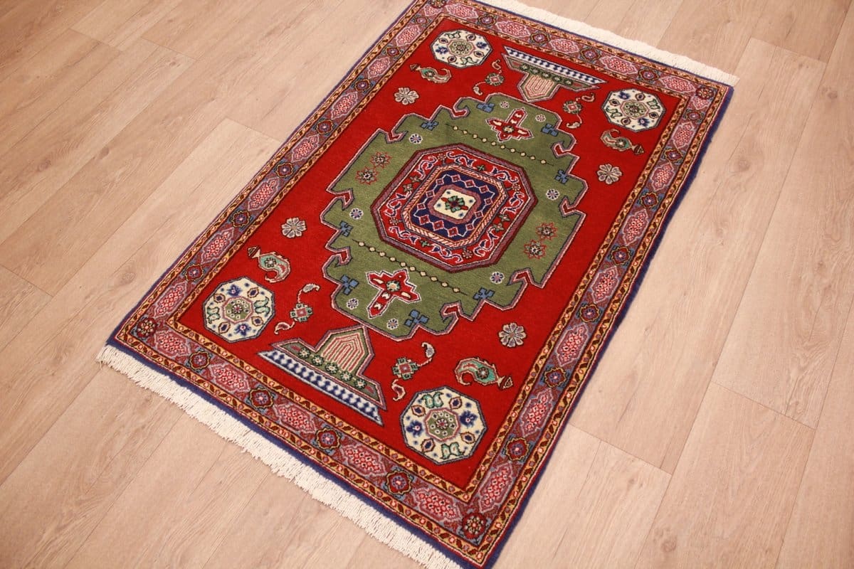 perser-teppich-ghom-126x84-cm-rot-wolle-handgeknupft-3 Qom Persian Rug — hand-knotted, Wool