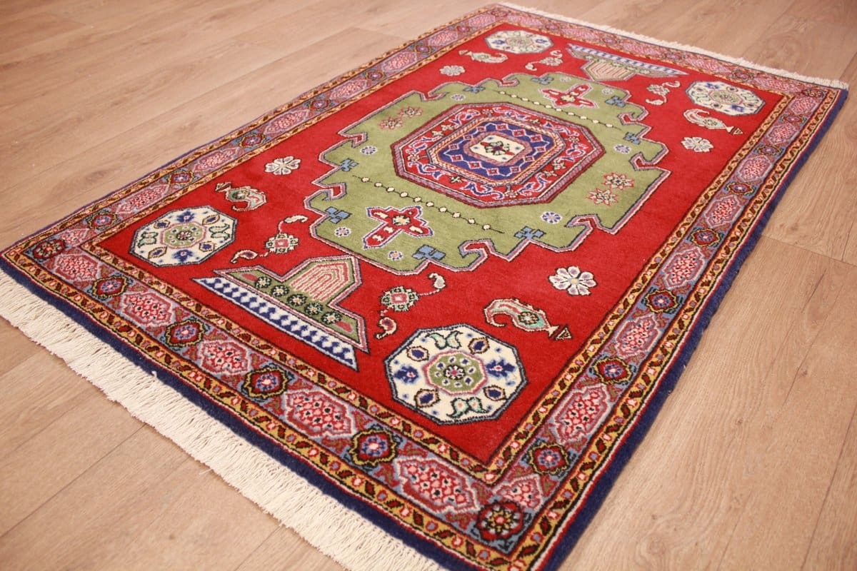 perser-teppich-ghom-126x84-cm-rot-wolle-handgeknupft-7 Qom Persian Rug — hand-knotted, Wool