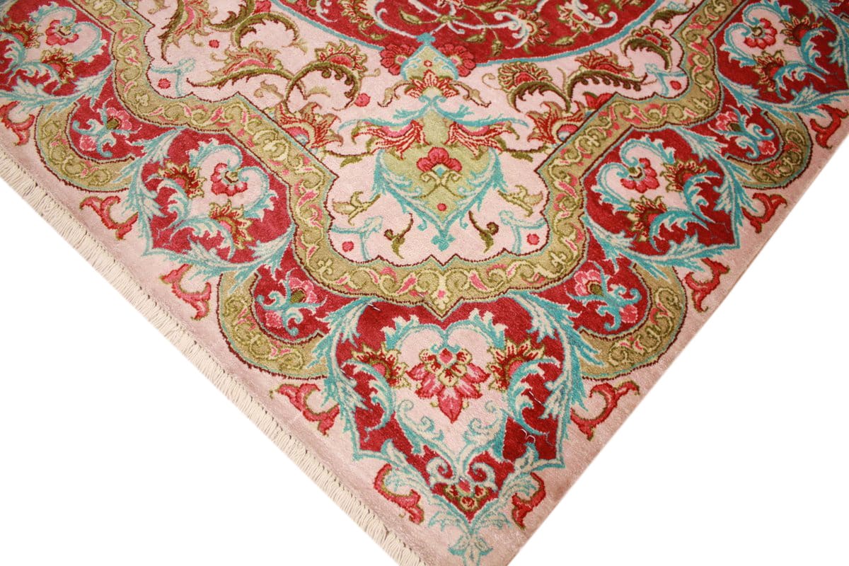 Qom Persian Rug — hand-knotted, Silk